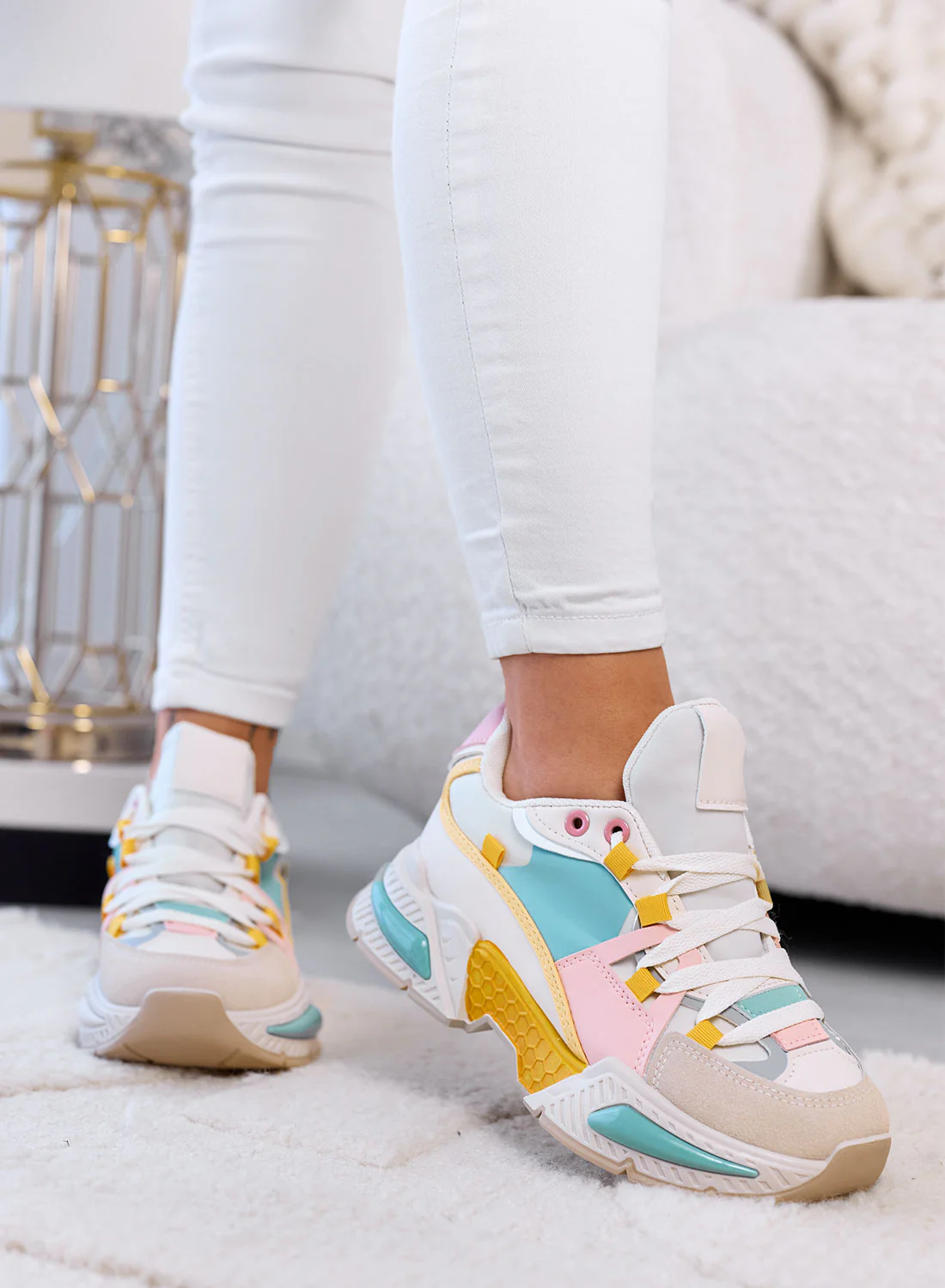 AMANDA - Sneakers Multicolor Pastello Chunky con Suola Platform - Image 3