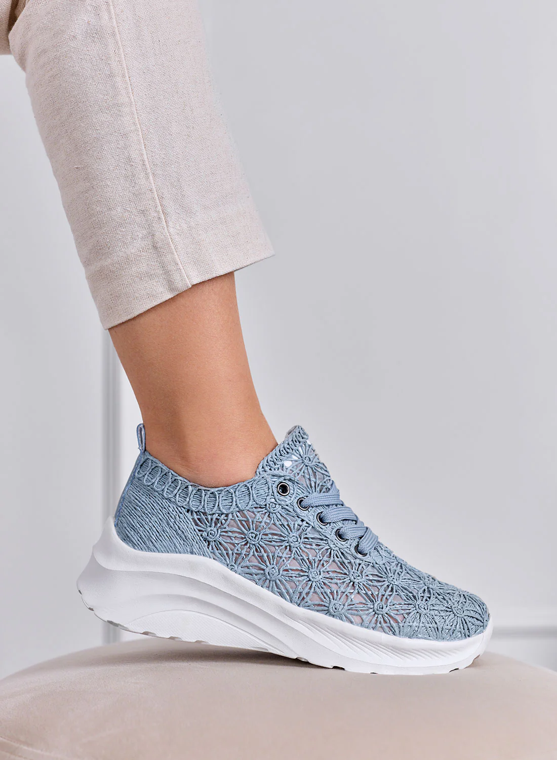 ESRA - Sneakers azzurre Traforate con Suola Comfort Leggera - Image 2