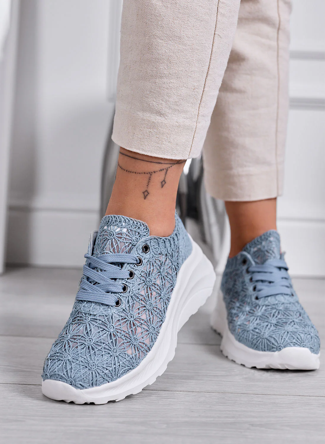 ESRA - Sneakers azzurre Traforate con Suola Comfort Leggera - Image 3