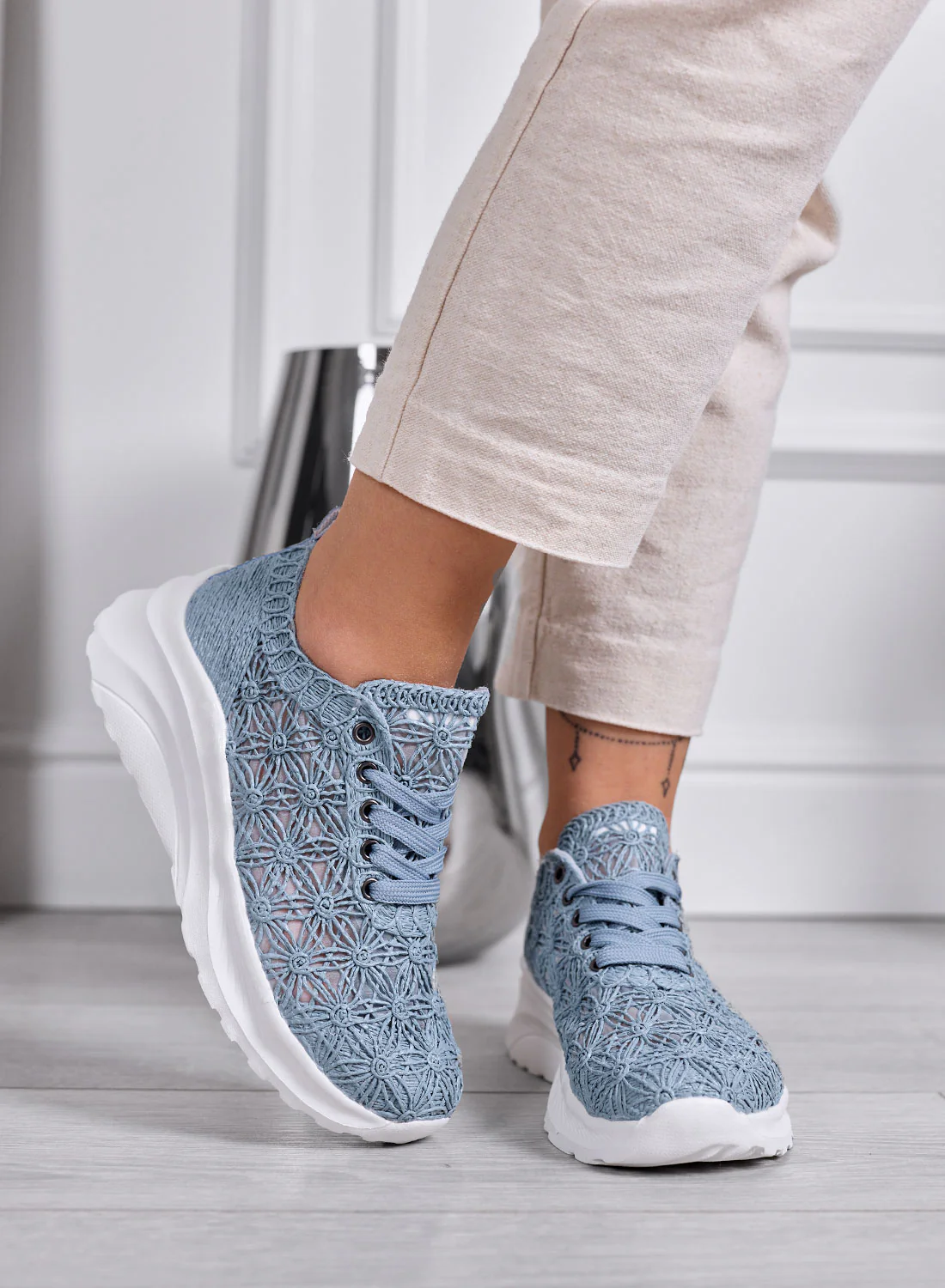ESRA - Sneakers azzurre Traforate con Suola Comfort Leggera - Image 4