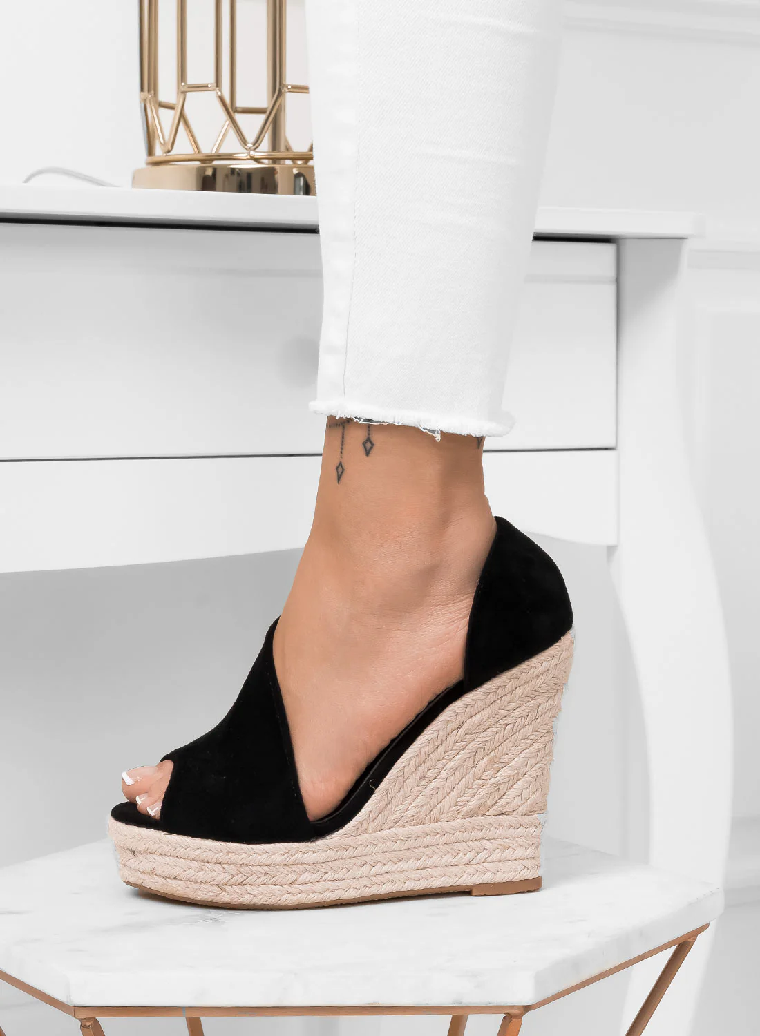 JOLIE - Espadrilles nere con zeppa in corda - Image 3