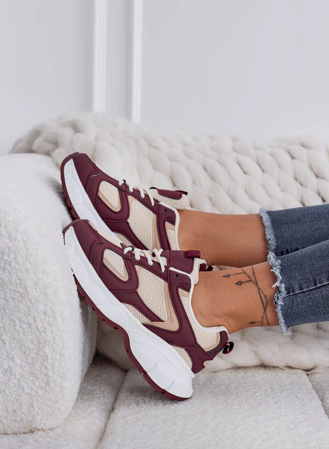 MARINELLA - Sneakers bordeaux con suola spessa - Image 3
