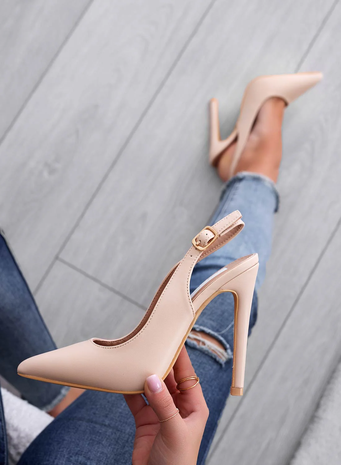 RODEO - Decolletè beige slingback con tacco - Image 5