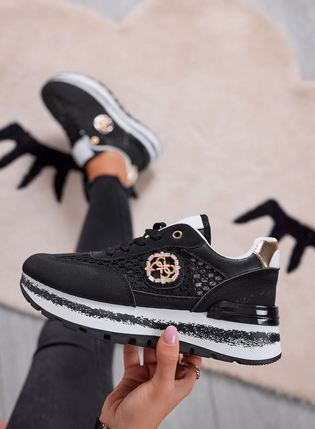 TERRY - Sneakers nere con rete - Image 2